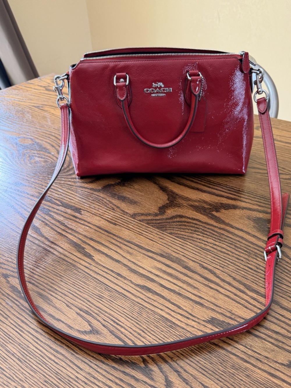 Coach Georgia Satchel Patent Leather in Red